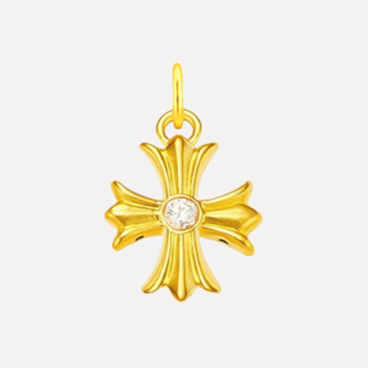 24k 999 Gold Cross Vajra Iris Flower Pendant Spacer Beads Decorative Accessory Unisex D.I.Y Craft