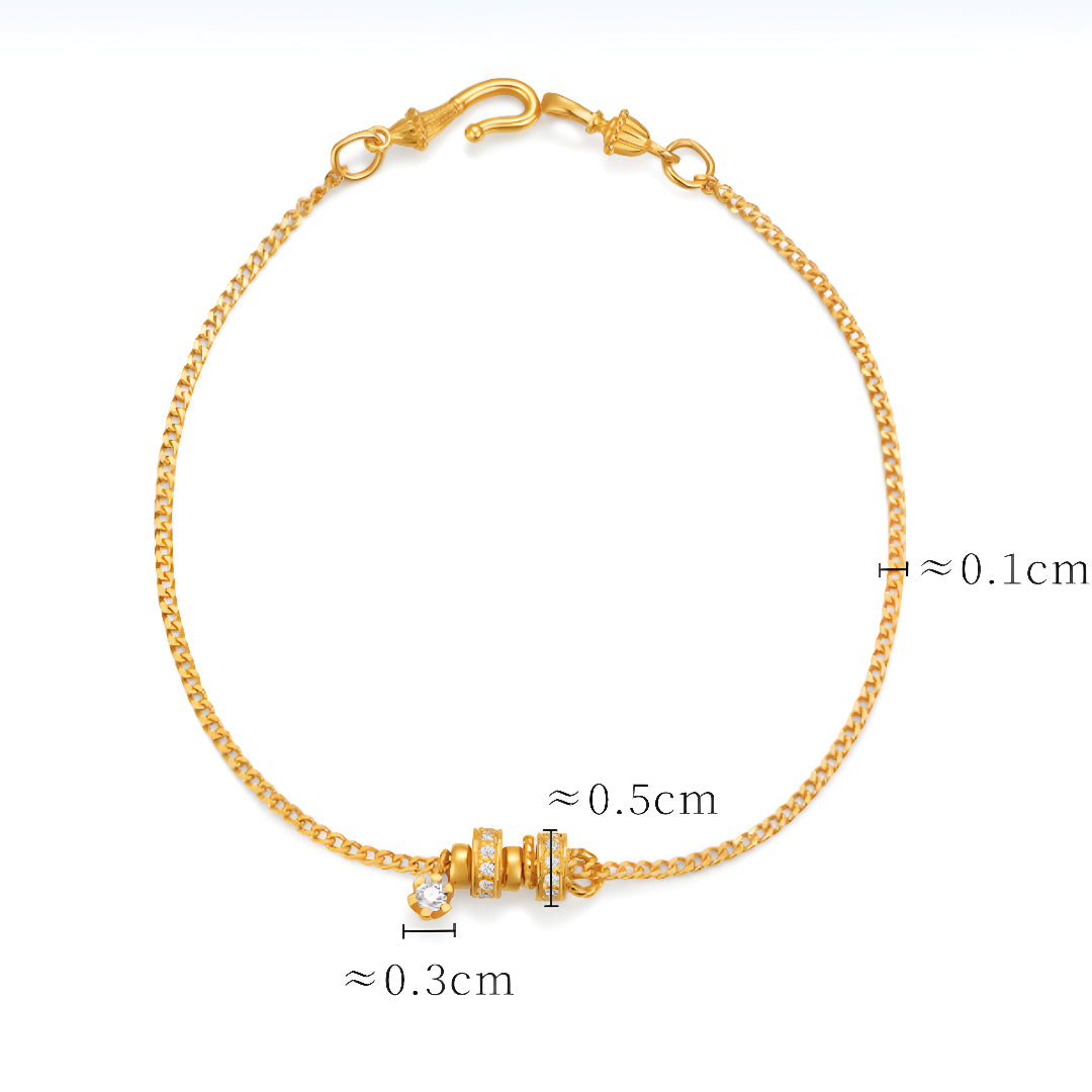 24K Real Gold Galaxy Star on the wrist Moissanite Charms Chain Bracelet