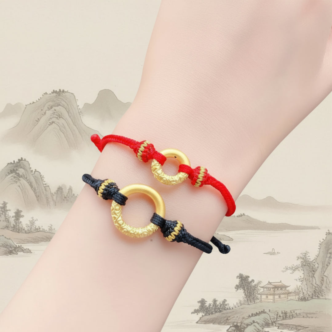 24k Real Gold 999 3D Hard Gold Cloud Ruyi Peace Buckle D.I.Y Charm Pendant