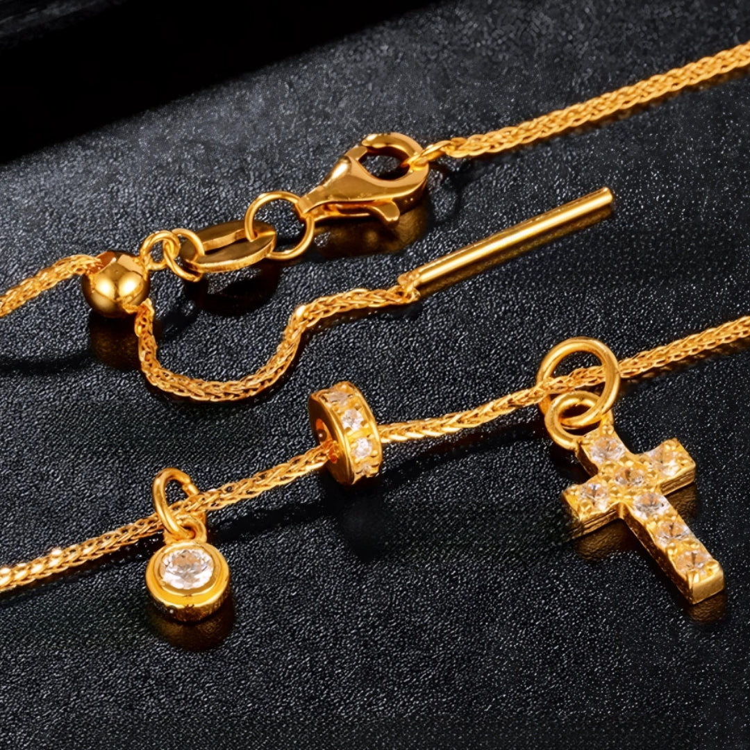 24k Pure 999 Gold Moissanite Star Moon Butterfly Gourd Small D.I.Y Charm