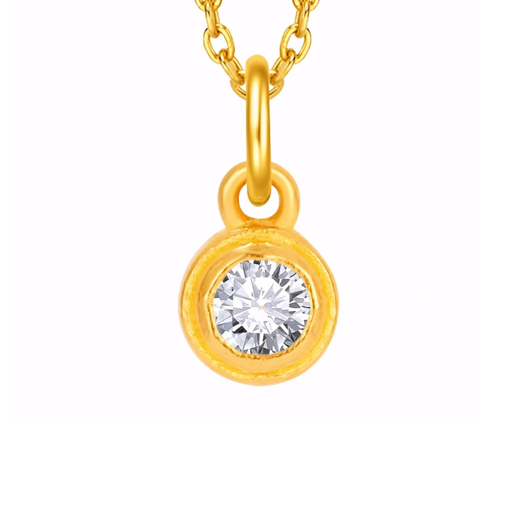 24k Pure 999 Gold Moissanite Round Sugar Cube Pendant D.I.Y Charm Accessory