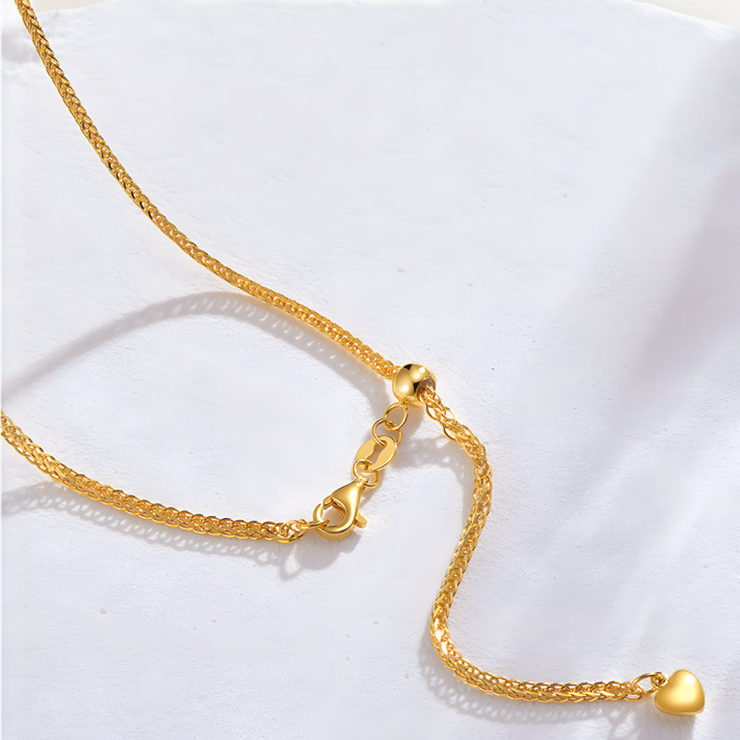 24K Pure Gold necklace 5G Gold Thick version Chopin adjustable sweater Necklace