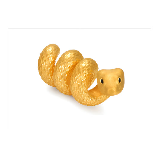 24K Real Gold Snake 3D Gold Snake Charm Pendant