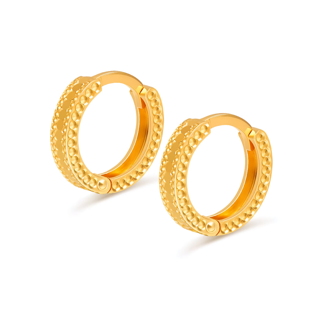 24K Real Gold 5G Gold Minimal Hoop Earrings
