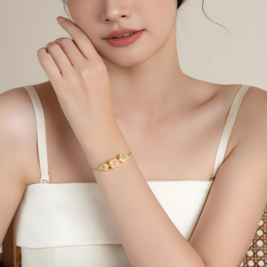 24K Pure Gold Beads D.I.Y Charm Pendant - Gypsophila Co.