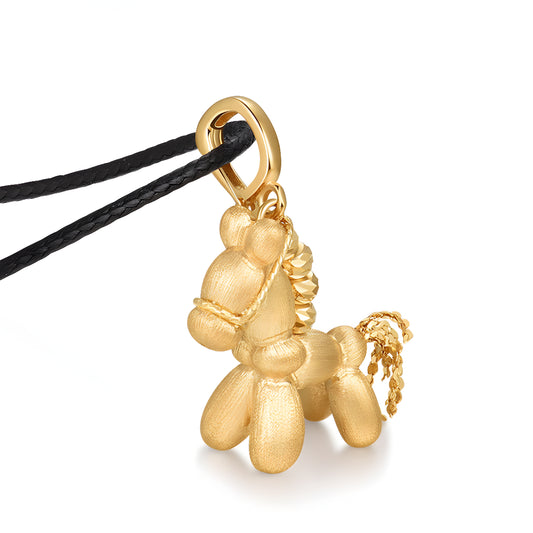 18k Gold Chinese Zodiac Year of Horse Cute Pendant - Gypsophila Co.