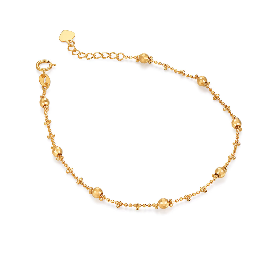 18k Real Gold Shinning Beads Bracelet