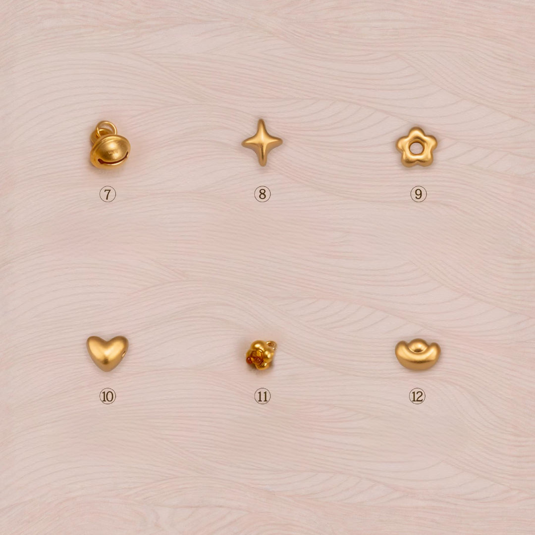 24k Pure 999 Gold Lucky Chinese Blessing Charm