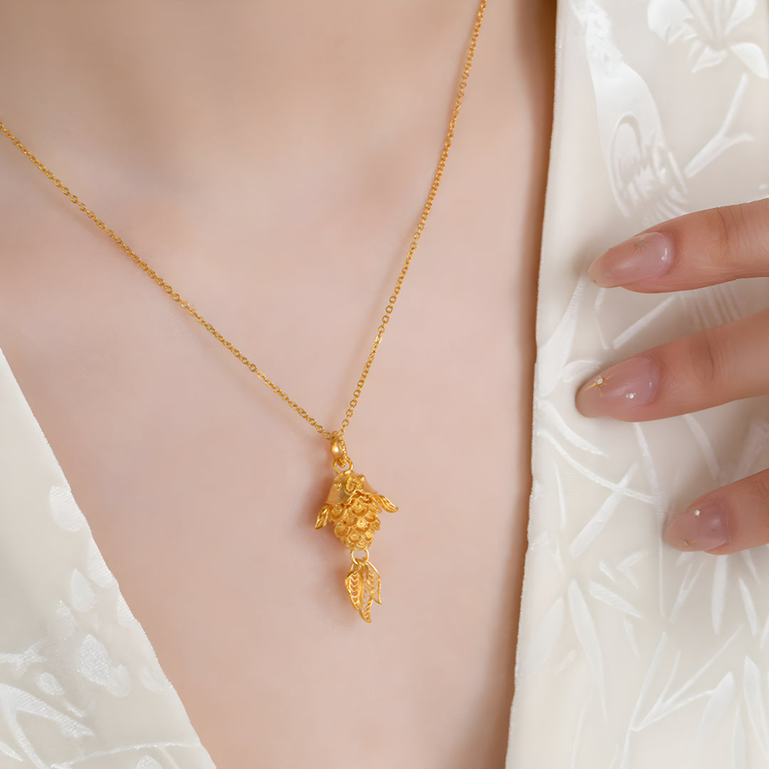 24k Real Gold Ruyi Koi Fish Pendant