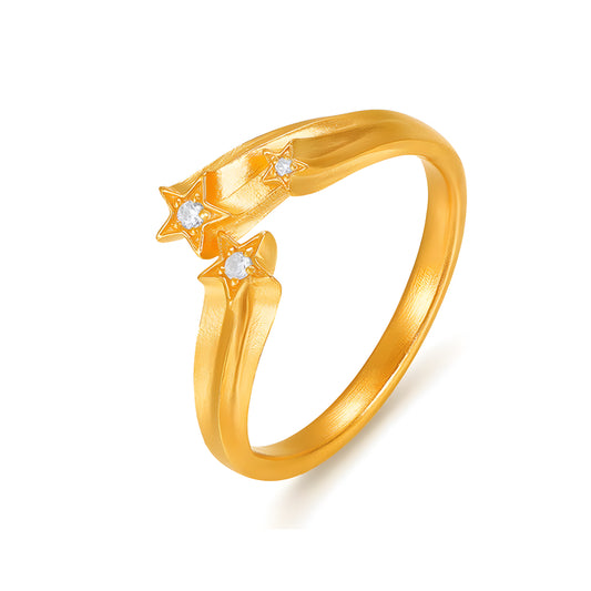 Meteor Shower Shooting Star Moissanite Inlaid Wedding Proposal Ring