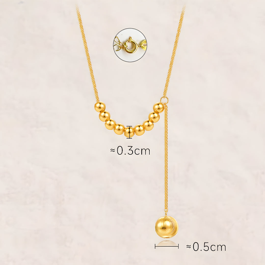 18k Real Gold Beads Necklace