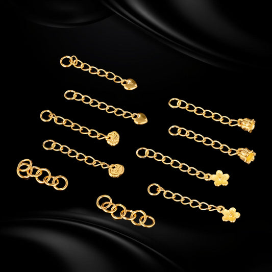 24k Pure 999 Gold D.I.Y Extension Tail Chain Buckle Accessories For Jewelry Making Craft