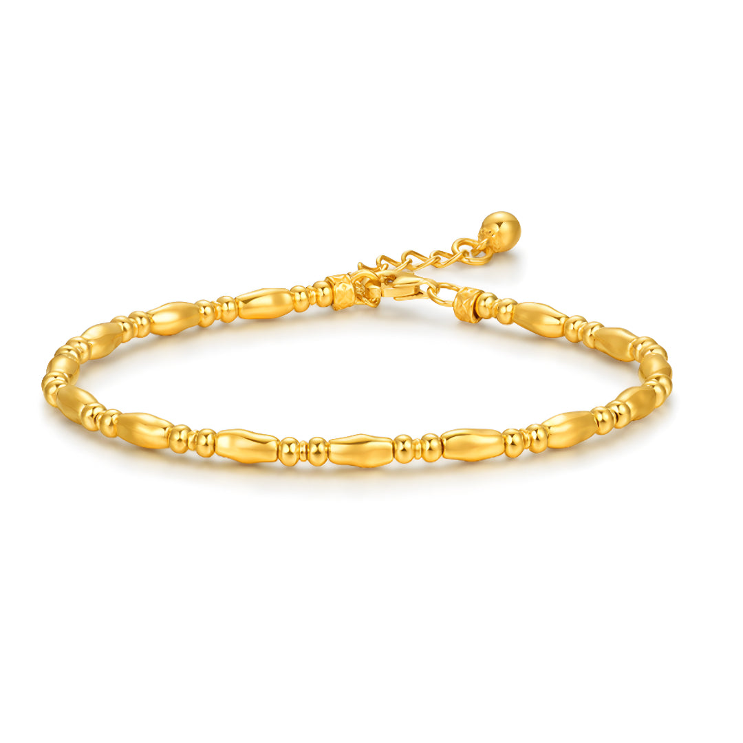 24k Pure Gold Beads Minimal Style Bracelet - Gypsophila Co.