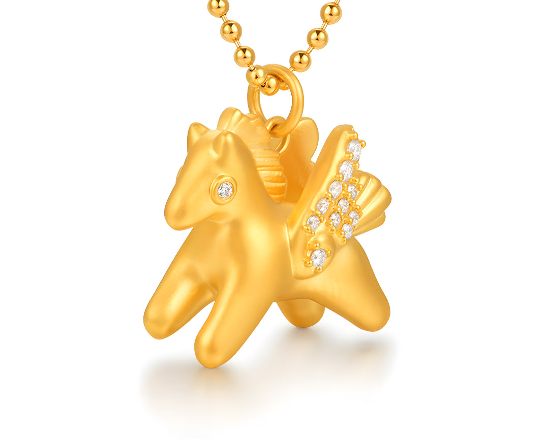 24k Pure Gold 5D Gold Flying Wings Pendant - Gypsophila Co.