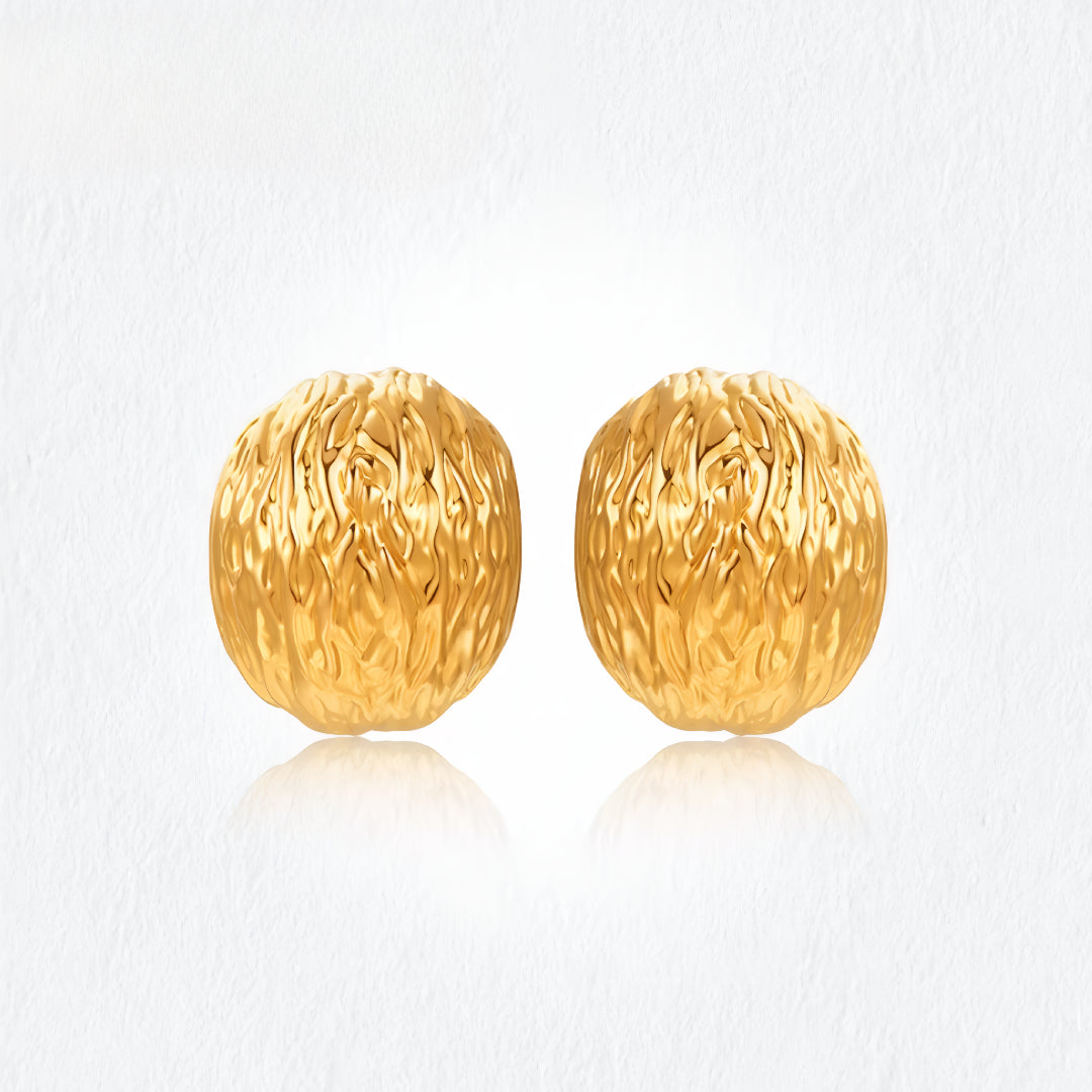 24K Pure 5D Hard Gold Elegant Stud Earrings - Gypsophila Co.
