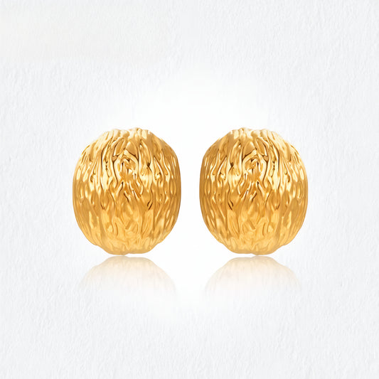 24K Pure 5D Hard Gold Elegant Stud Earrings - Gypsophila Co.
