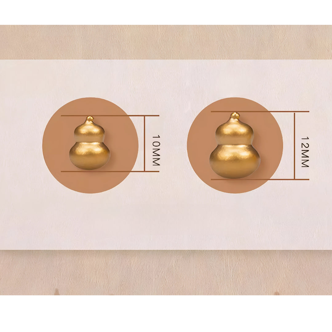 24k Pure 999 Gold Lucky Gourd and Beads with Red Rope Bracelet