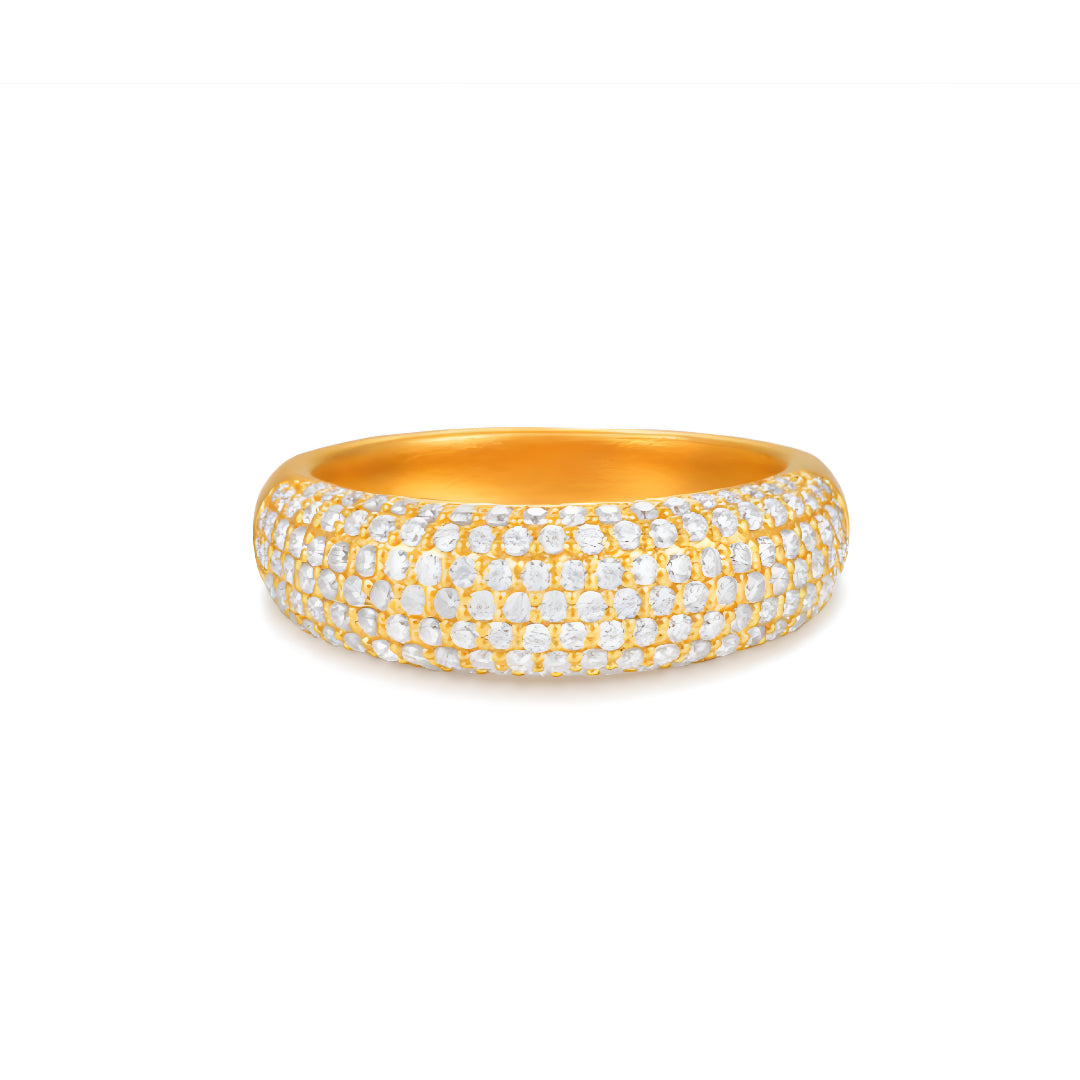 24K Pure Gold Moissanite Gypsophila Gold Ring