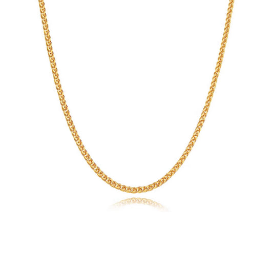 24K Real Gold Chopin Sweater chain Necklace Pull-out Adjustable Length