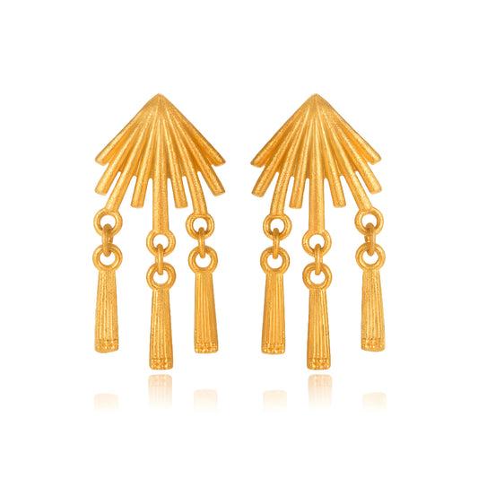 24K Little Jellyfish Gold Earrings Pure Gold Summer Ocean Style Stud Earrings