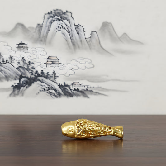 24K 999 Real Gold Pure Gold Koi Fish Good Luck and Fortune D.I.Y Charm Pendant