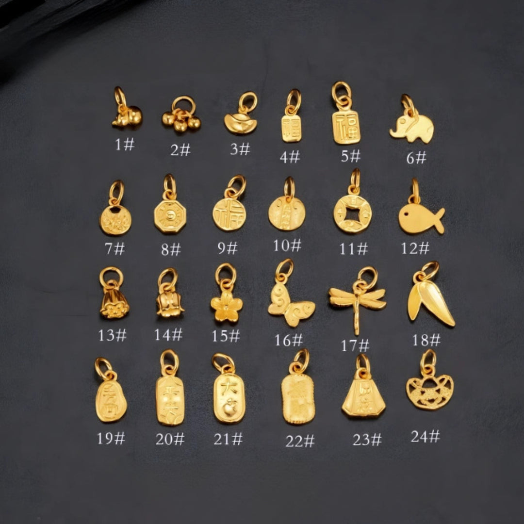 24k Pure 999 Gold Dainty Lucky Blessing Butterfly D.I.Y Charm