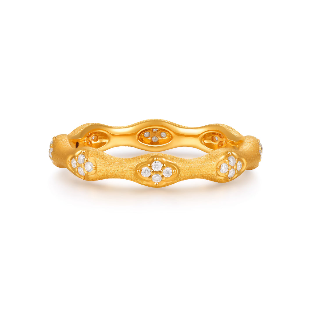 24K Real Gold Star Ring Gold Ring 5D Full Gold Inlay Fashion Women's Ring