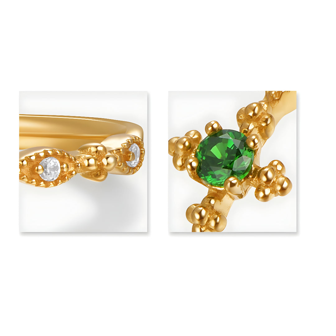 18K Real Gold Star Delicate Stacking Ring Proposal Wedding Bride Gift - Gypsophila Co.