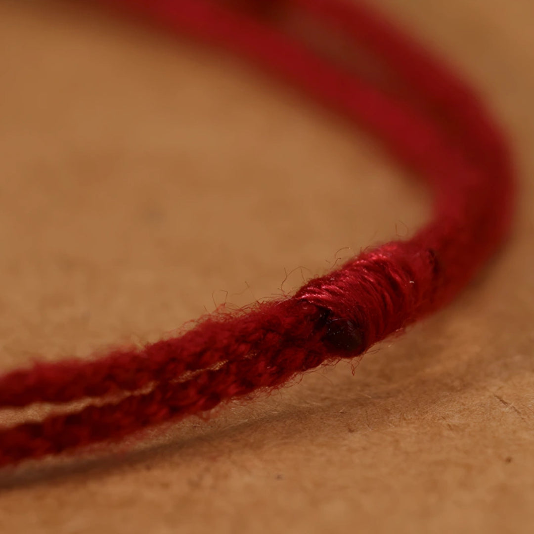 24k Solid 999 Gold Bell Charm Pendant with Red String Braided Rope Bracelet and Anklet Good Fortune