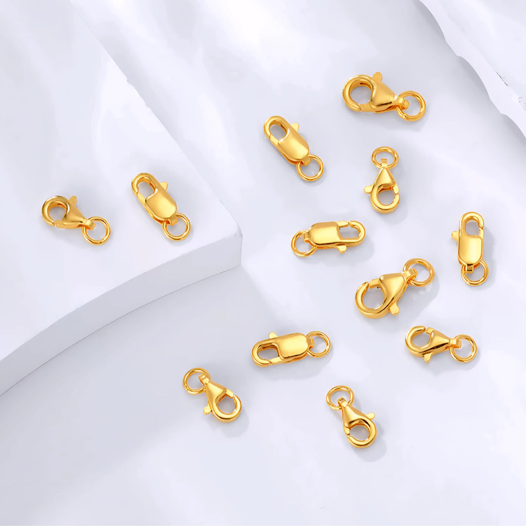 24k Pure 999 Gold D.I.Y Lobster Clasp Clip Oval Buckle Accessories For Jewelry Making Craft