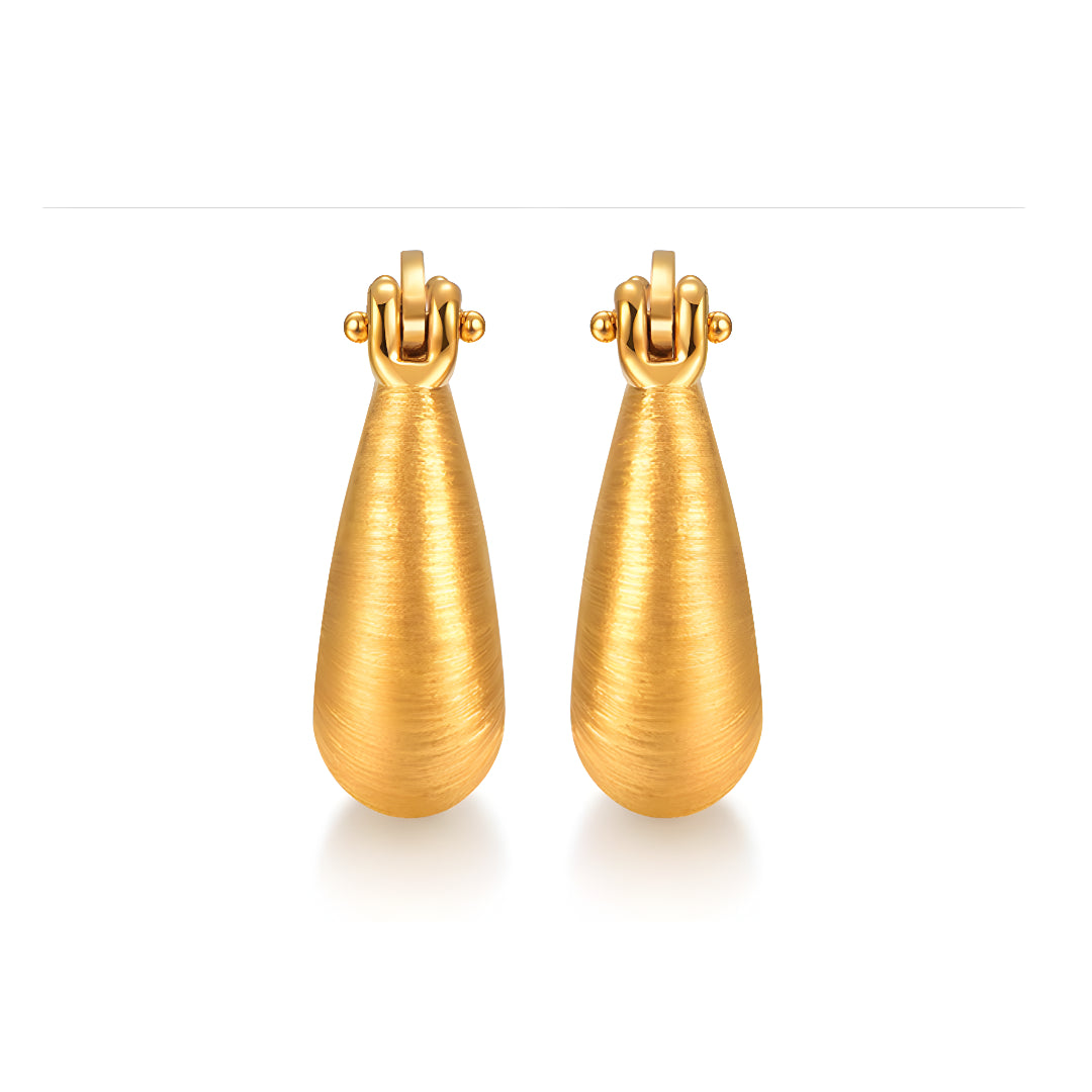 24K Real Gold 5D Gold Hoop Earrings