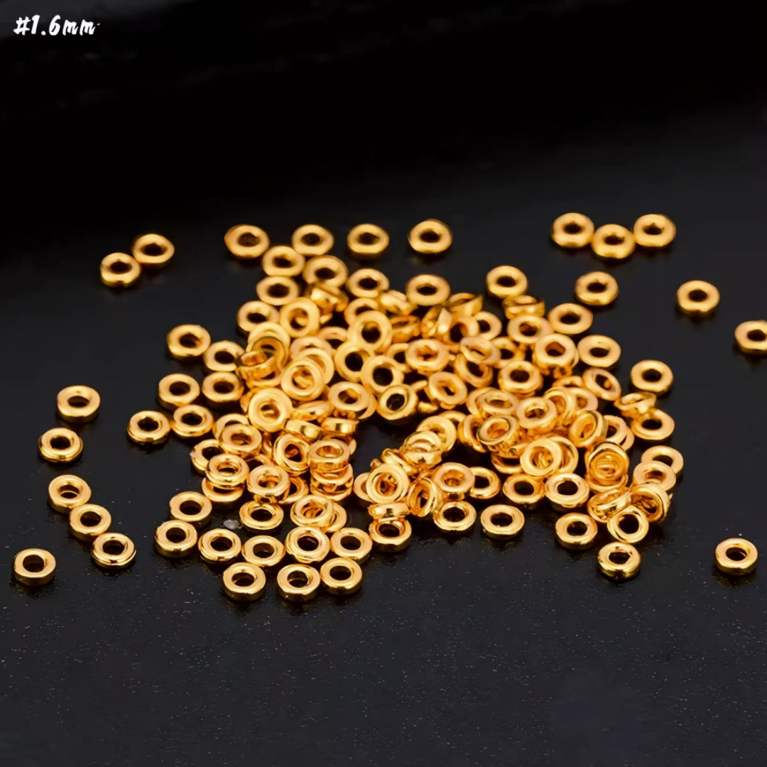 24k Pure 999 Gold D.I.Y Loose Mini Ring Handmade beads Spacer Accessories For Jewelry Making Craft
