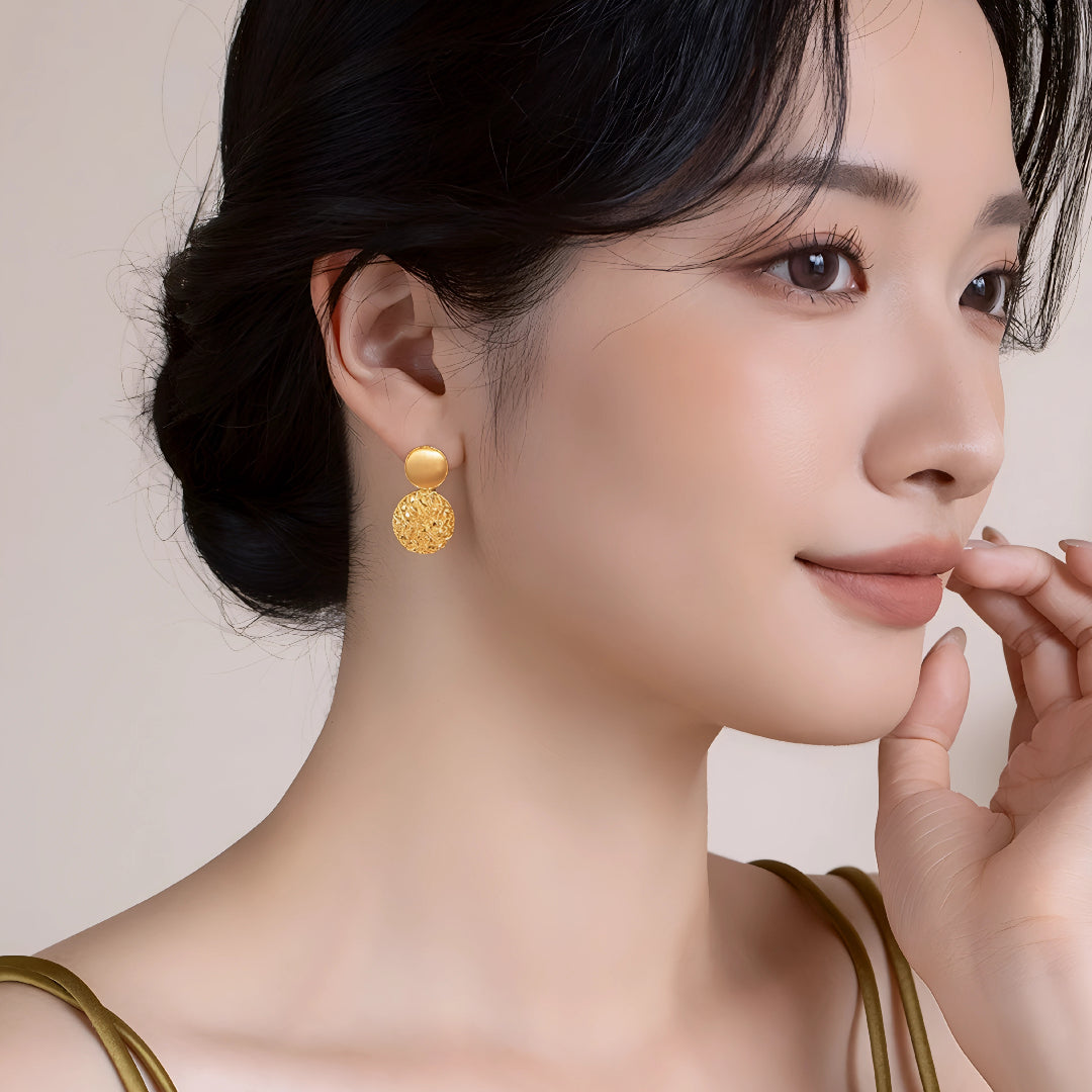 24K Real Gold Minimal Hoop Earrings