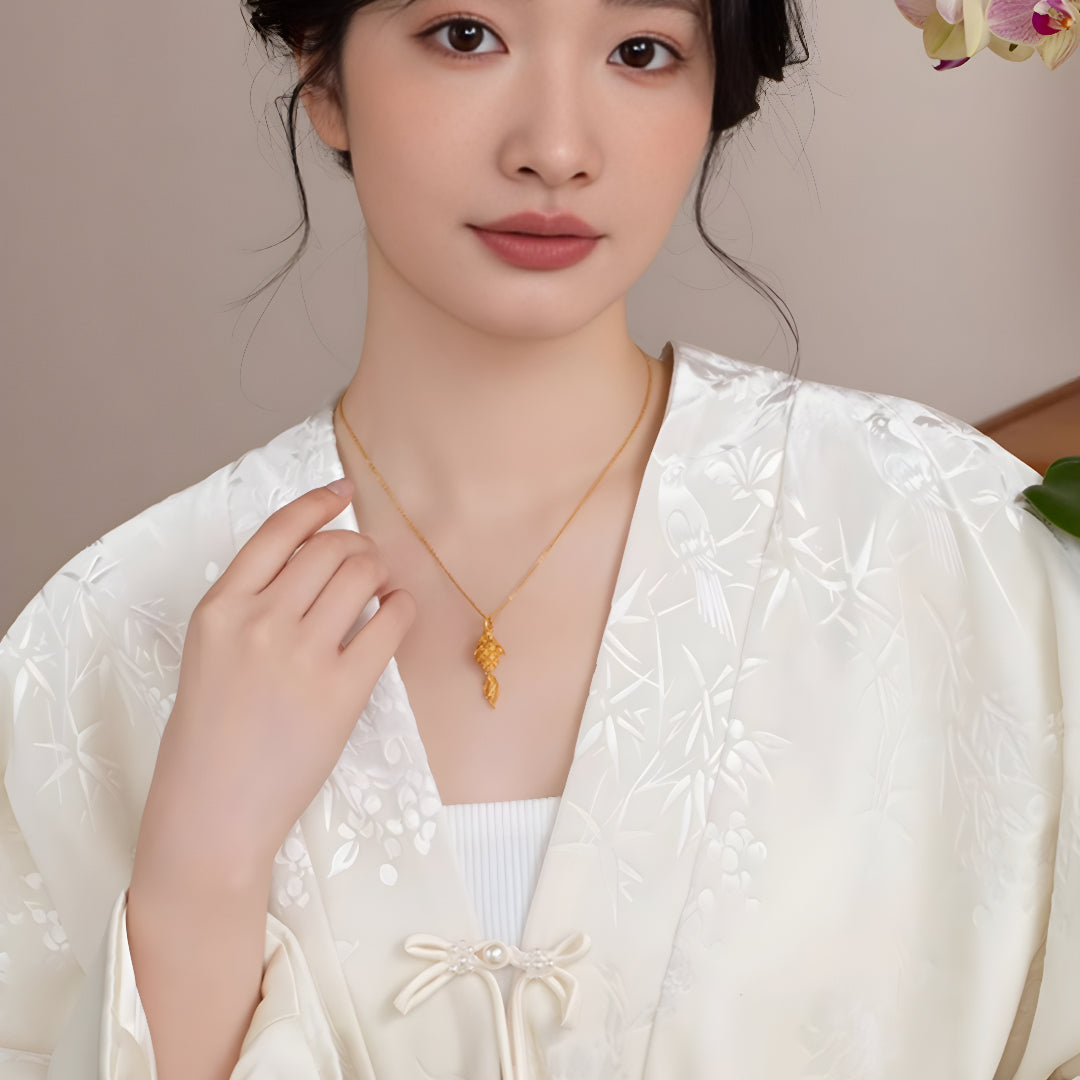 24k Real Gold Ruyi Koi Fish Pendant