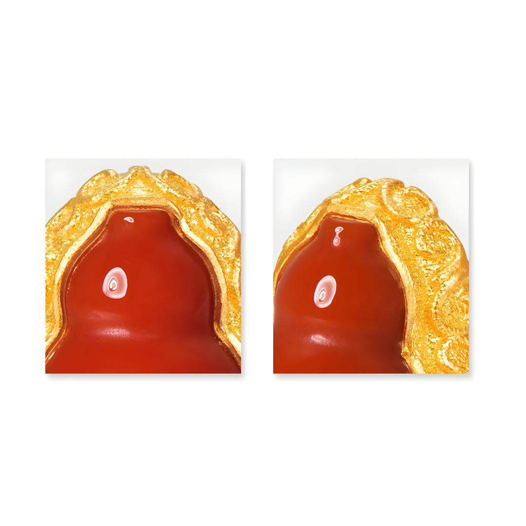 24K Pure Gold Lucky South Red Agate Gourd Stud Earrings - Gypsophila Co.