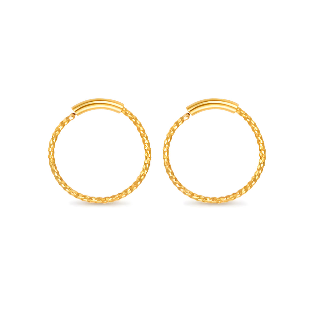 Small Hoop 18k Gold Twisted Plain Minimal Earrings