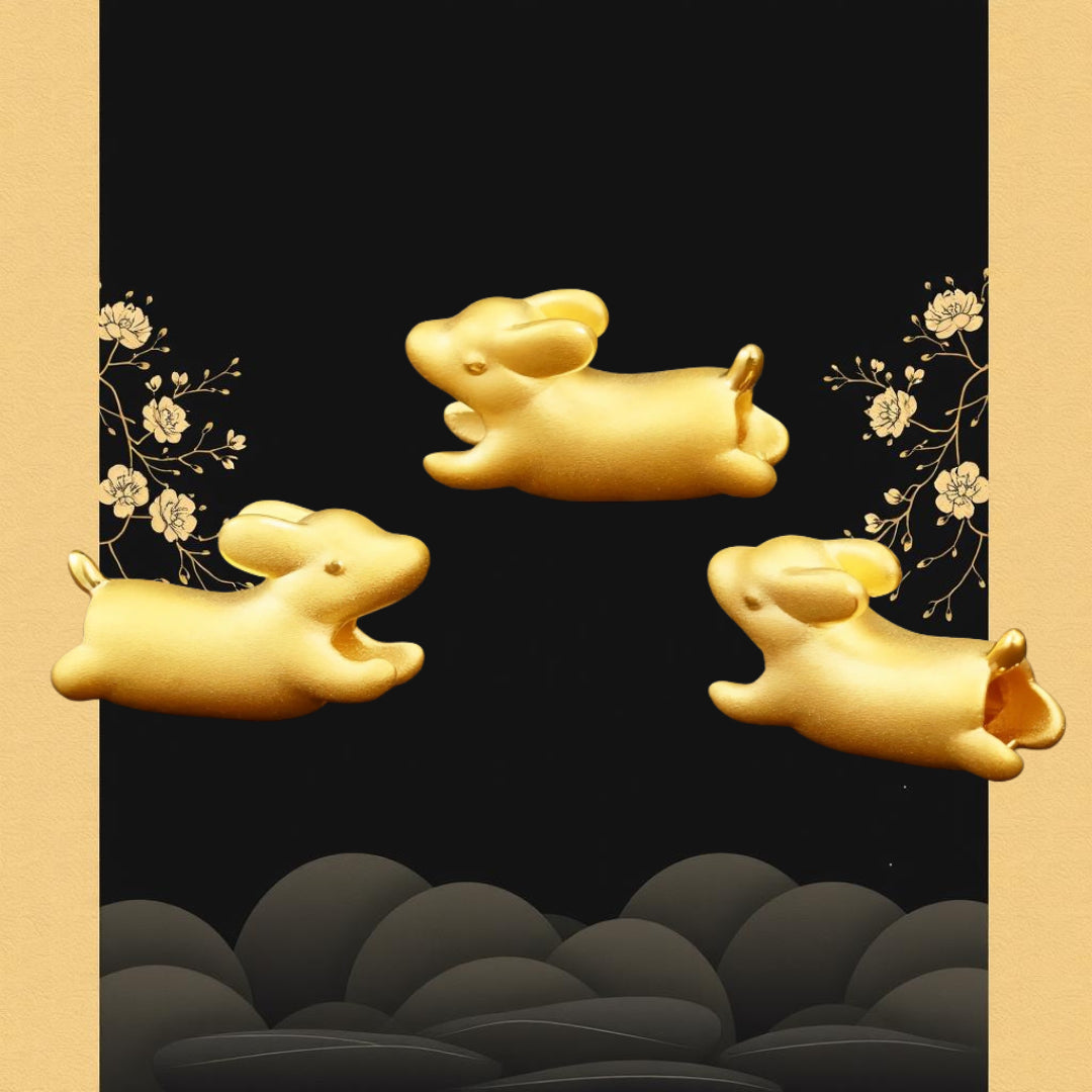 24K Pure 999 Gold Lucky dachshund Dog D.I.Y Charm Pendant