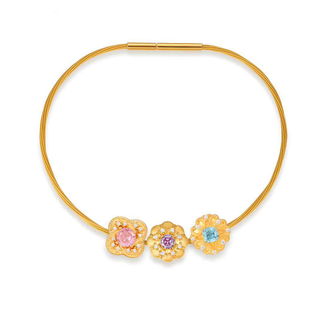 24K Pure Gold Beads D.I.Y Charm Pendant - Gypsophila Co.