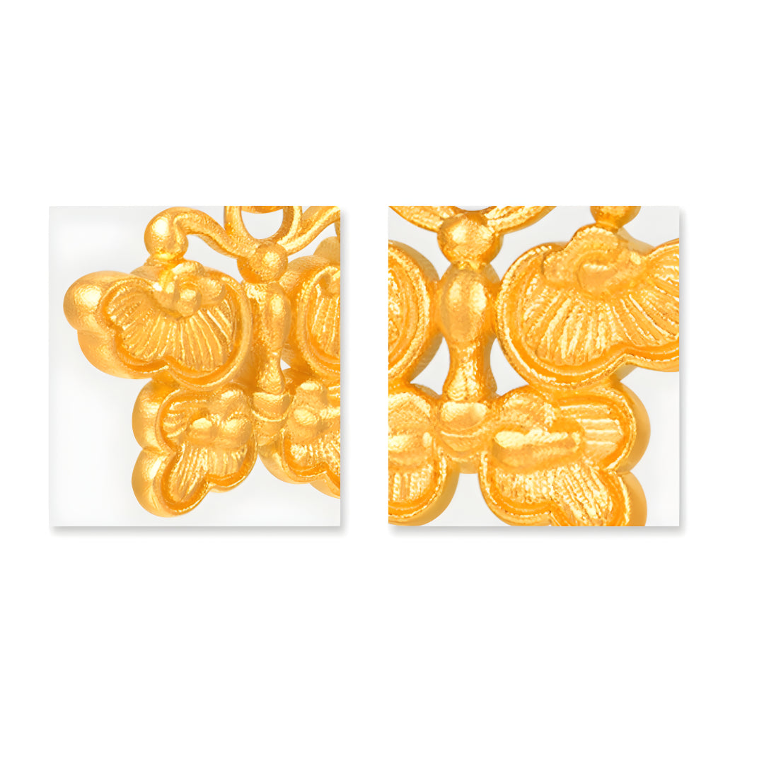 24K Pure Gold Butterfly Vintage Retro Style Hoop Earrings