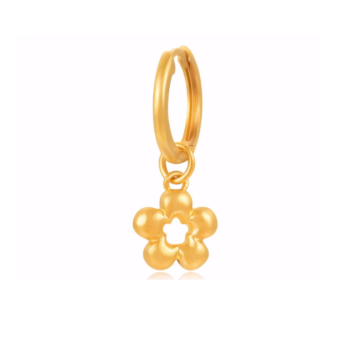 24k Pure 999 Gold D.I.Y Flower Charm Accessories For Jewelry Making Craft