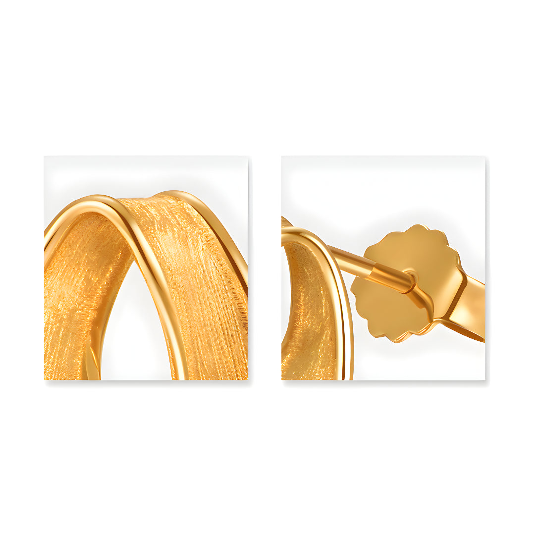 18K Pure Gold Luxury Minimalist style Twist Stud Earrings - Gypsophila Co.