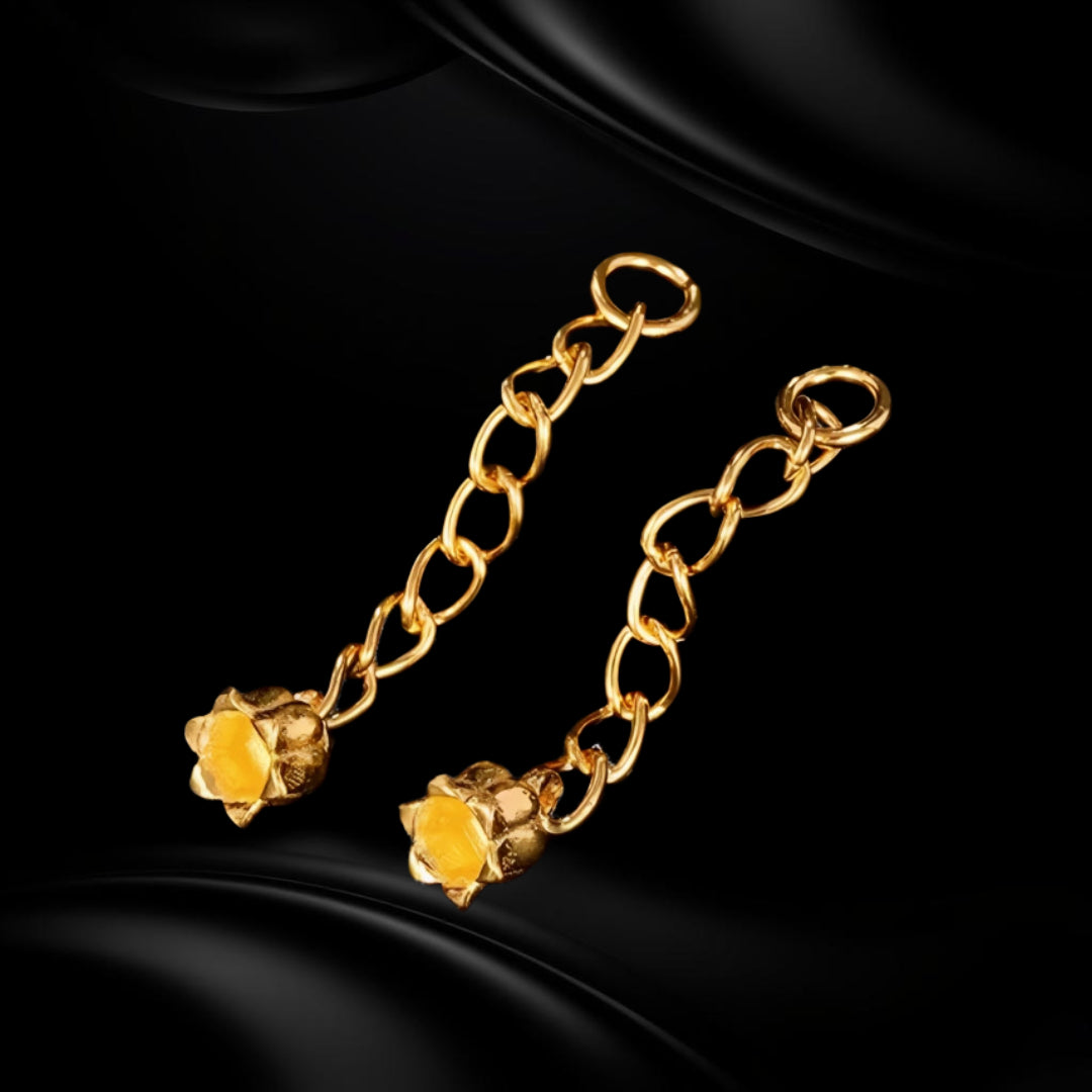 24k Pure 999 Gold D.I.Y Extension Tail Chain Buckle Accessories For Jewelry Making Craft