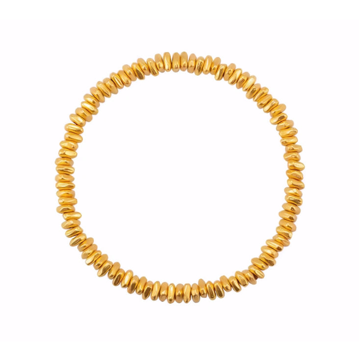 24k Pure 999 Gold Beads with Elastic Cord Bracelet Great Gift Idea