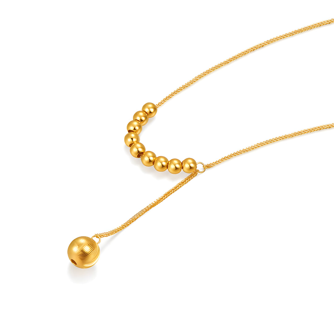18k Real Gold Beads Necklace