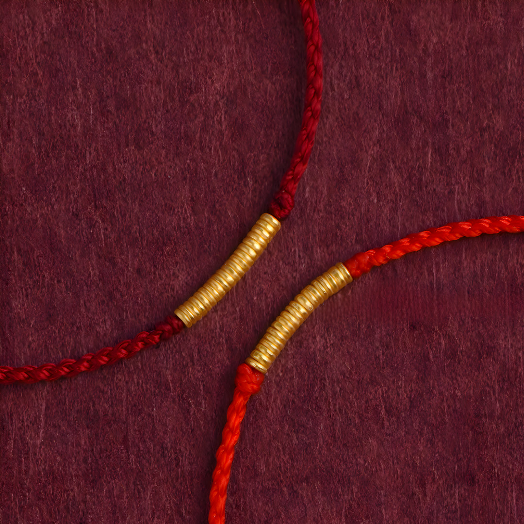 24k Solid 999 Gold Beads Red Rope Bracelet for Men and Women Blessing and Peace Braided Bracelet