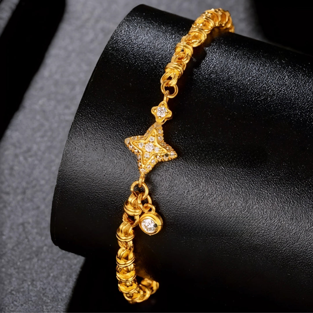 24k Pure 999 Gold Moissanite Round Sugar Cube Pendant D.I.Y Charm Accessory