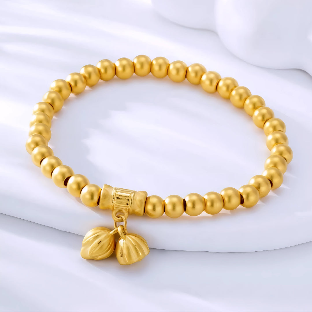 24k Pure 999 Gold D.I.Y Loose Small Round beads Spacer Glossy or Matte Accessories For Jewelry Making Craft