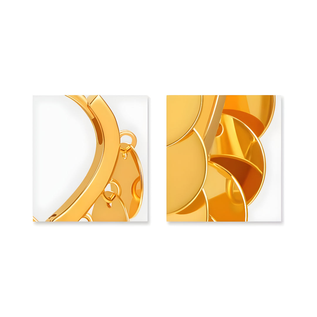 18K Round Tassels Stylish Minimal Hoop Earrings