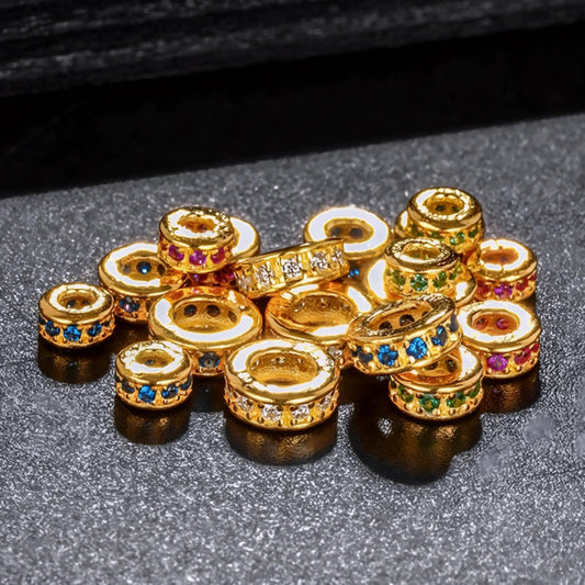 24k Pure 999 Gold D.I.Y Round Ring beads Spacer Accessories For Jewelry Making Craft