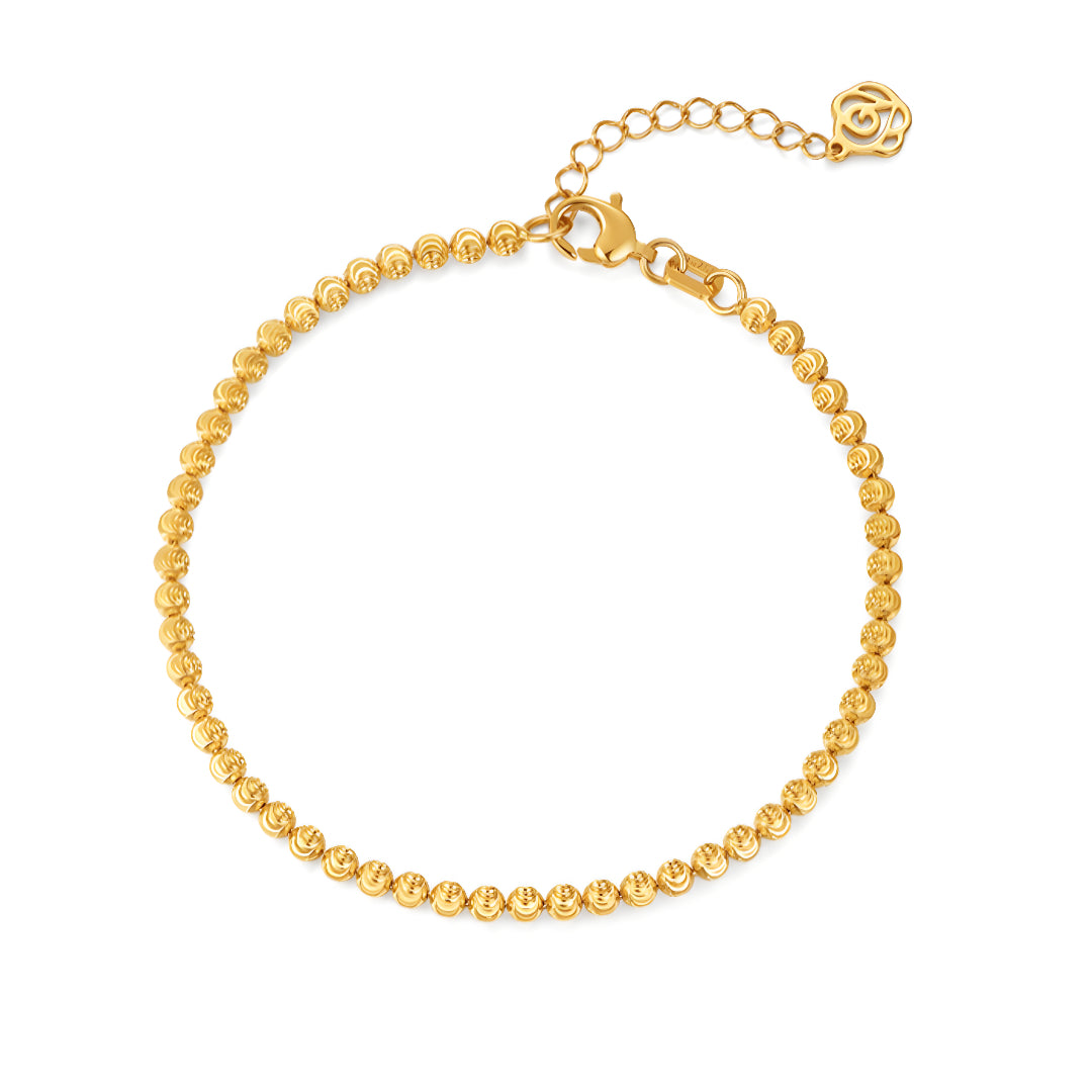 18k Real Gold Cat Eye Shinning Beads Bracelet